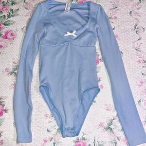 Blue Long Sleeve Bodysuit
